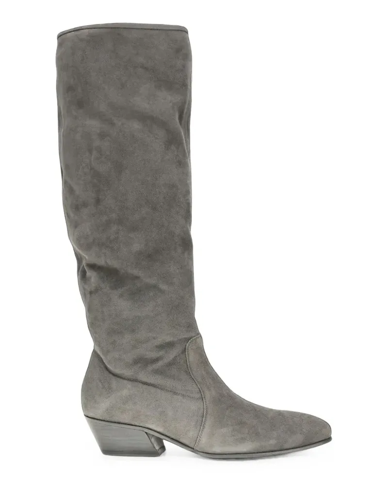 Pedro Garcia Kniehohe Helle Stiefel aus Wildleder - Grau Grau