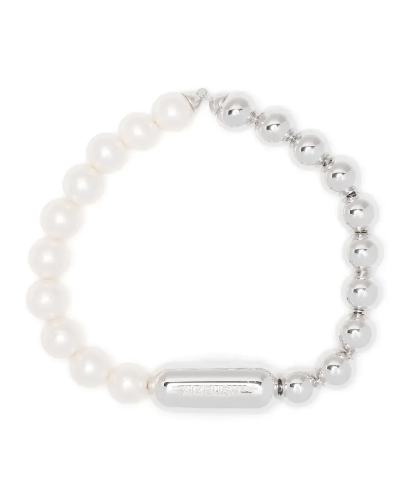 AMBUSH Armband mit Kontrastperlen - Weiß Weiß