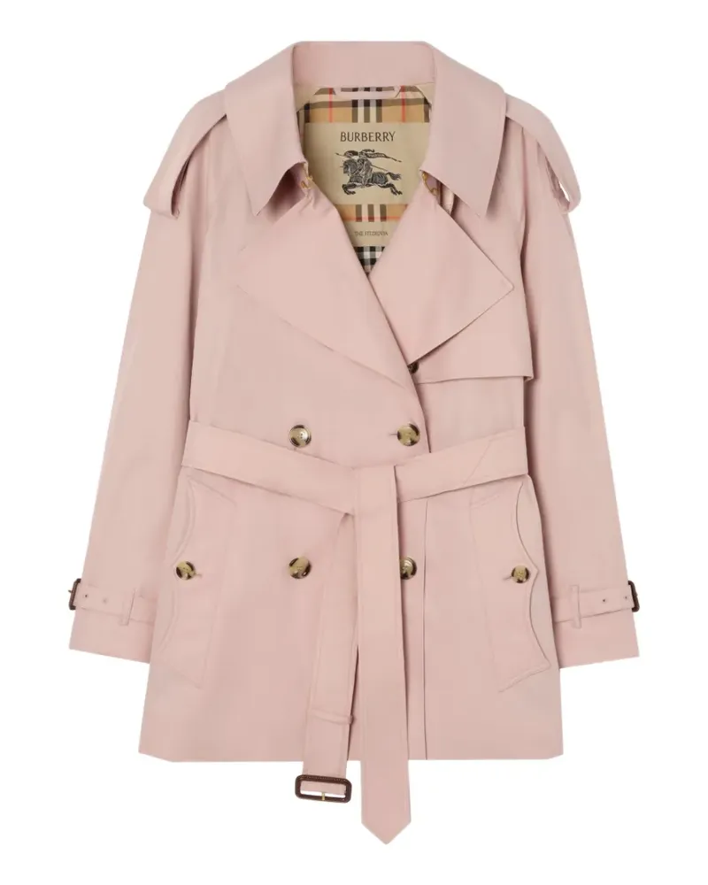 Burberry short tropical gabardine Fitzrovia trench coat - Rosa Rosa