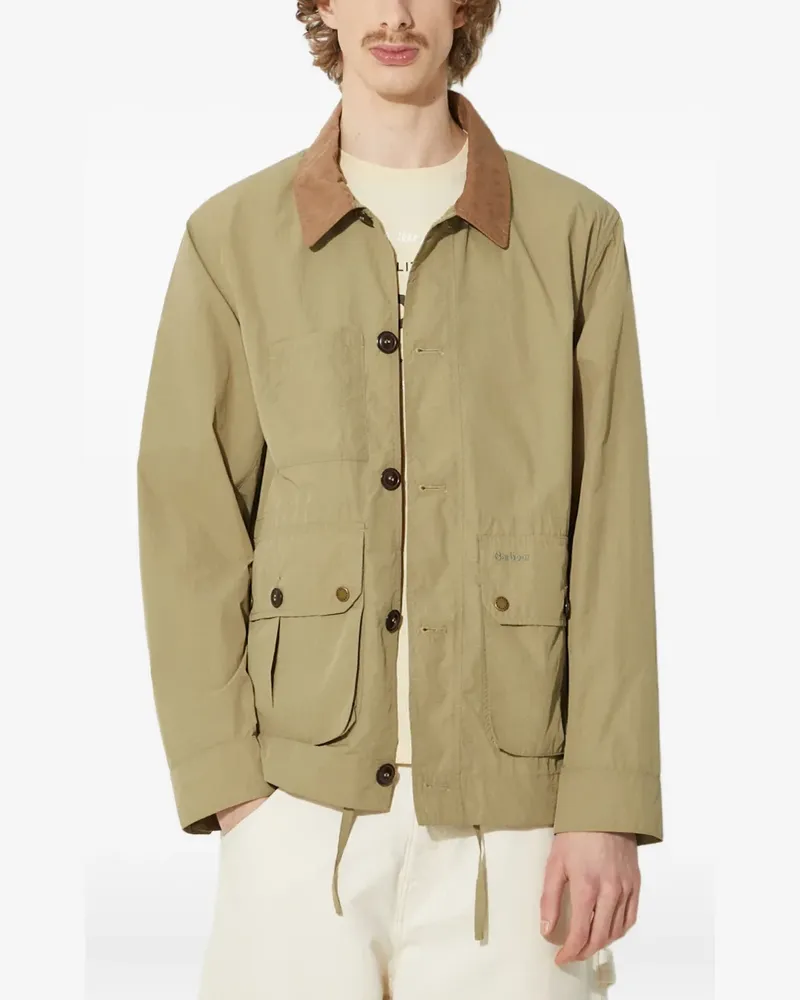 Barbour Jacke mit Cordkragen - Grün Grün