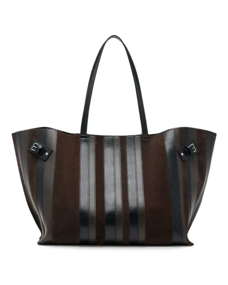 Proenza Schouler Days Carryall Tote Bag aus gestreiftem Intarsien-Kalbsleder - Braun Braun