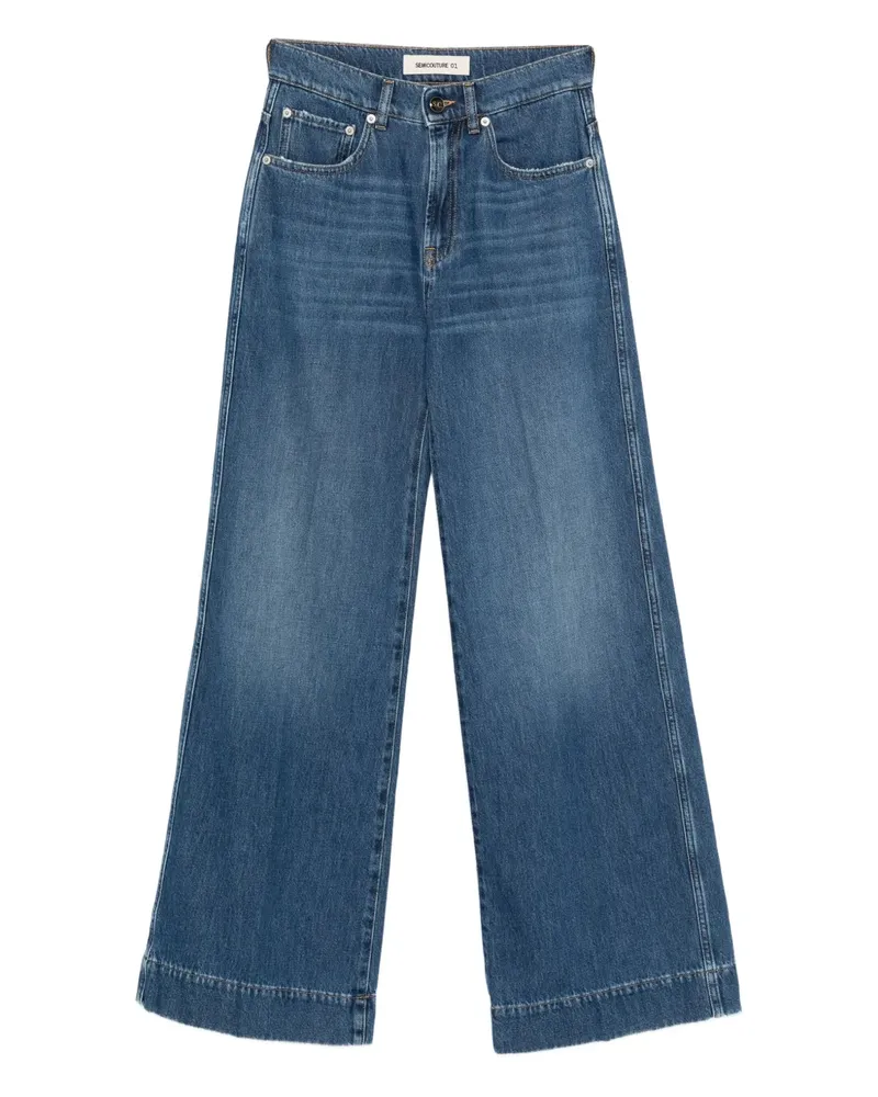Semicouture Jeans mit Logo-Patch - Blau Blau
