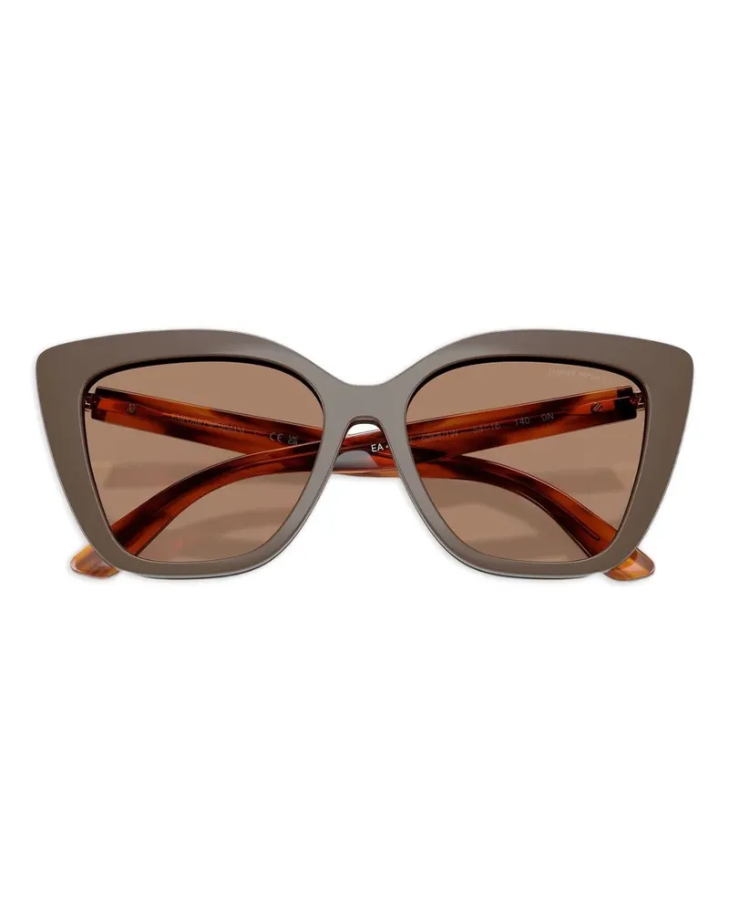 Emporio Armani Sonnenbrille mit eckigem Gestell - Schwarz Schwarz