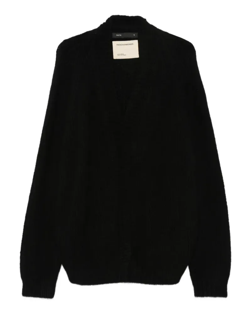 Frenckenberger Grob gestrickter Cardigan - Schwarz Schwarz
