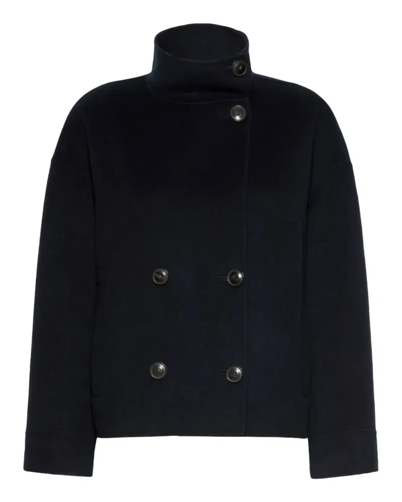 Max Mara double-breasted high-neck coat - Blau Blau