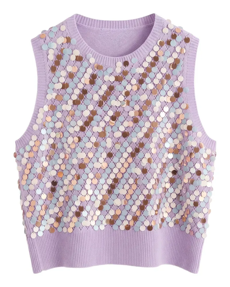 Zankov Oliver sequin-embellished sleeveless sweater - Violett Violett