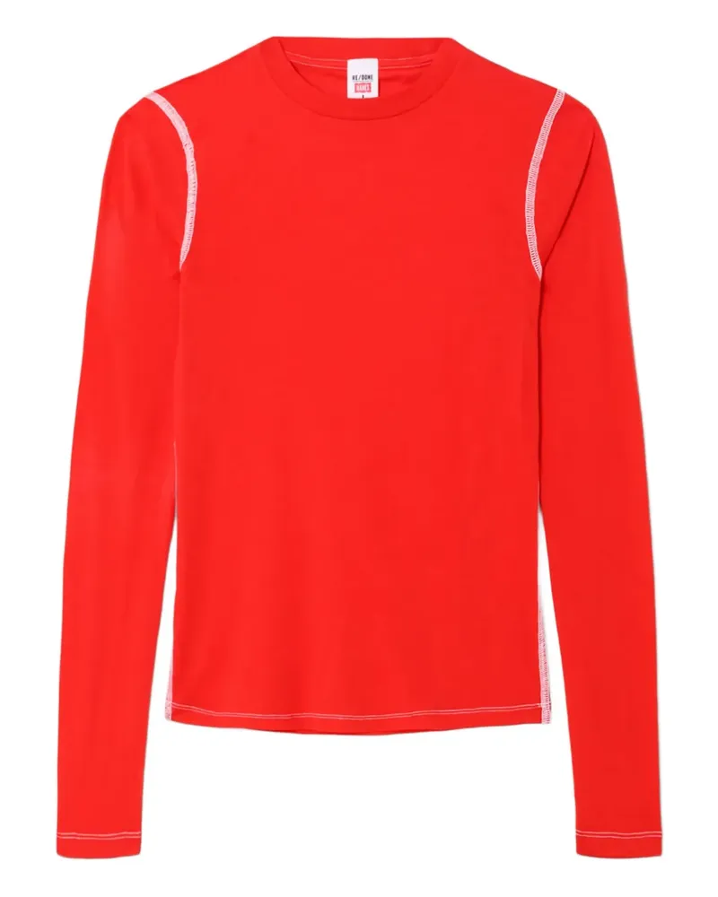 RE/DONE Langarmshirt mit Kontrastnähten - Rot Rot