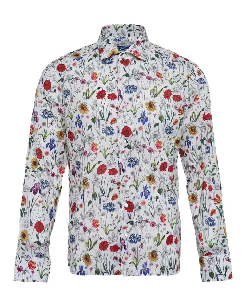 Junya Watanabe Hemd mit Blumen-Print - Weiß Weiß