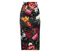 Bleistiftrock mit Blumen-Print - Mehrfarbig