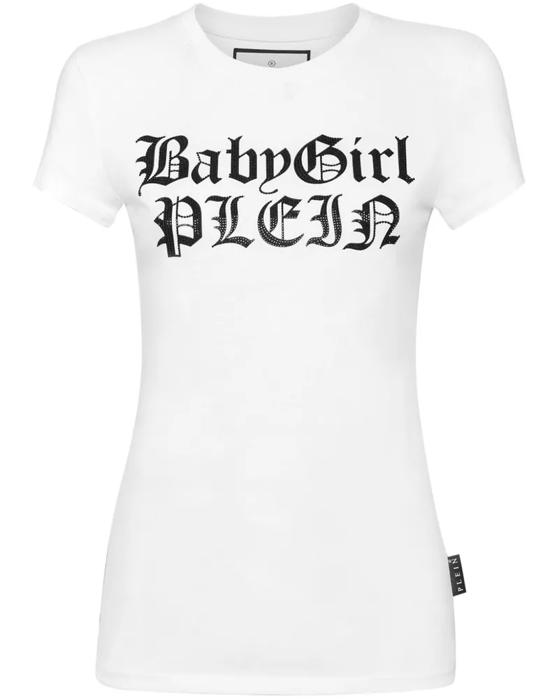 Philipp Plein T-Shirt mit Kristallen - Weiß Weiß