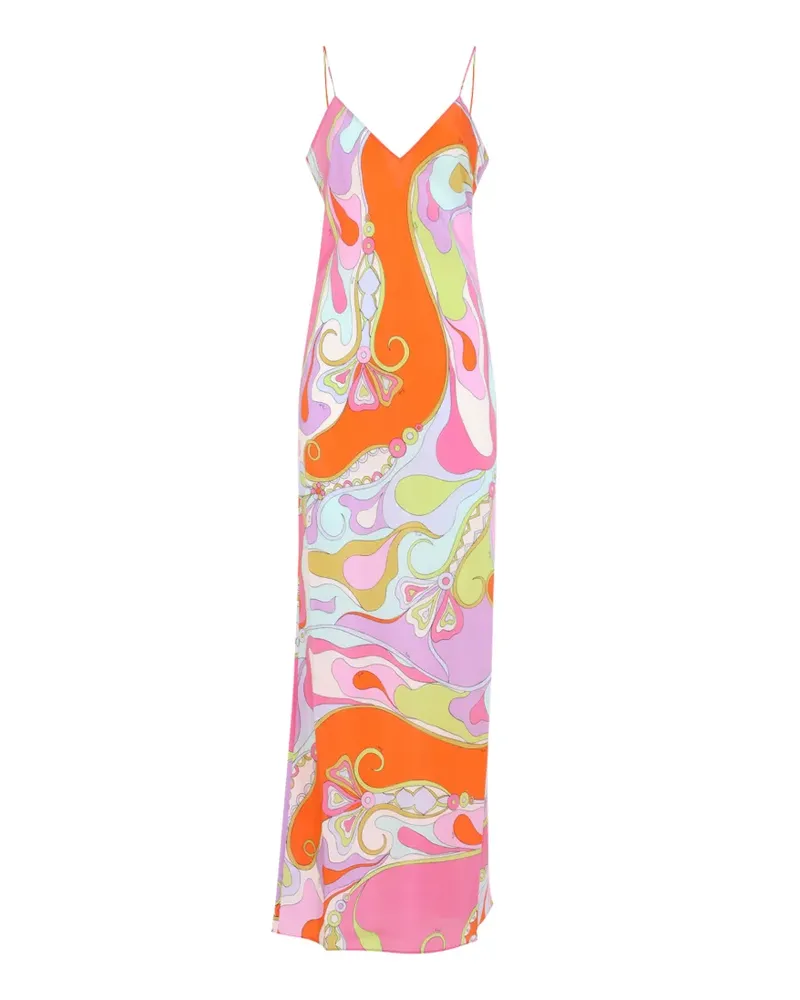 Emilio Pucci Iride-print silk dress - Orange Orange