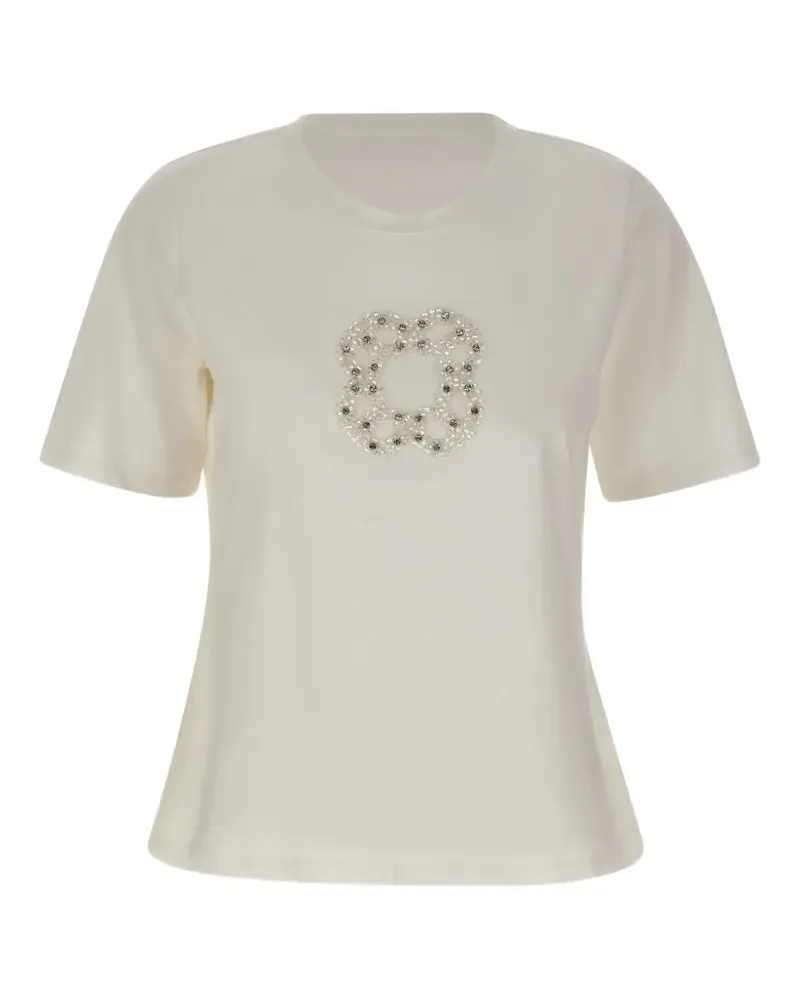 Elena Mirò T-Shirt mit Schmuck-Logo - Nude Nude