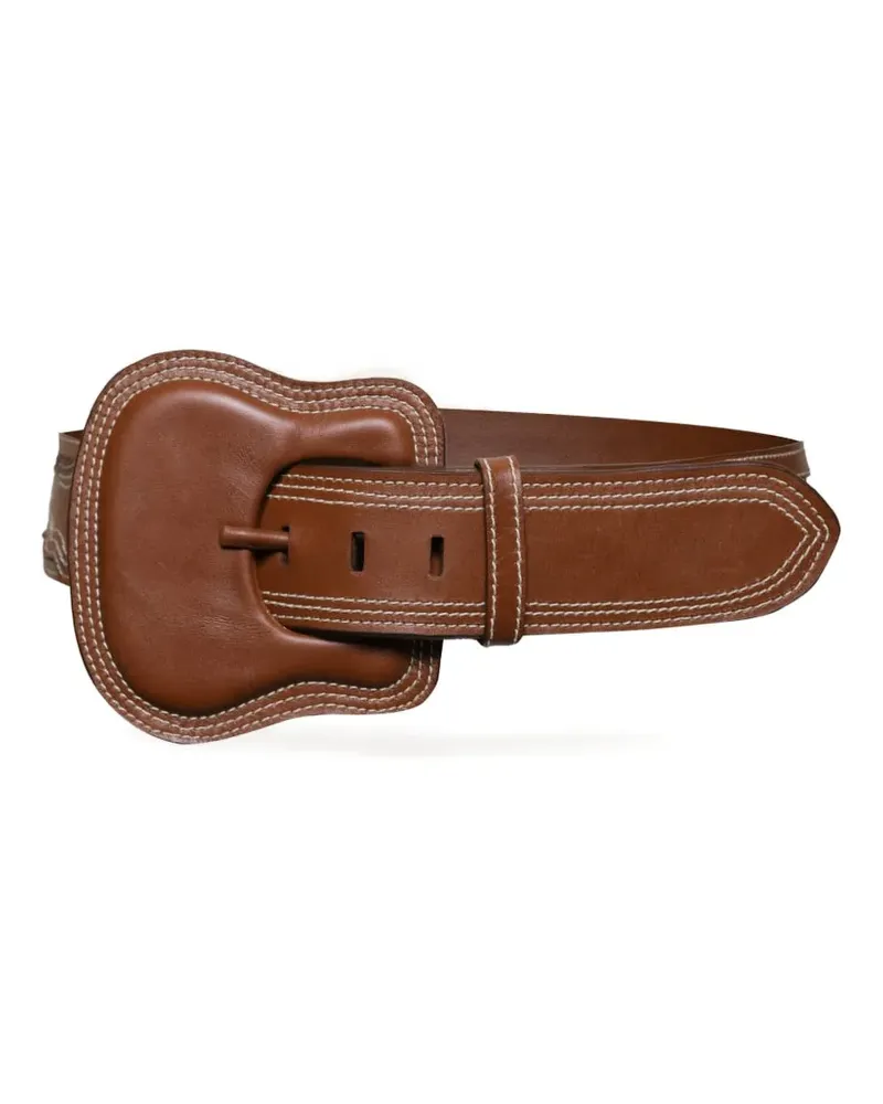 Johanna Ortiz Military Prowess buckle belt - Braun Braun