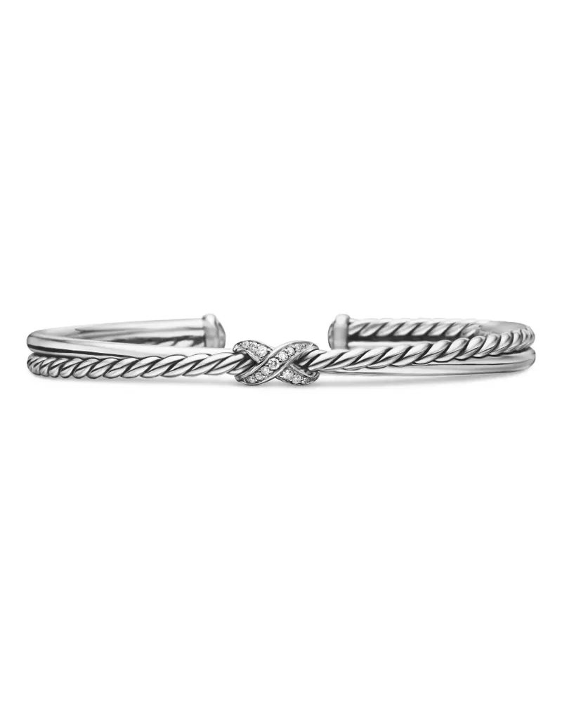 David Yurman Petite X Center Station Armband mit Diamanten 5,2mm - Silber Silber