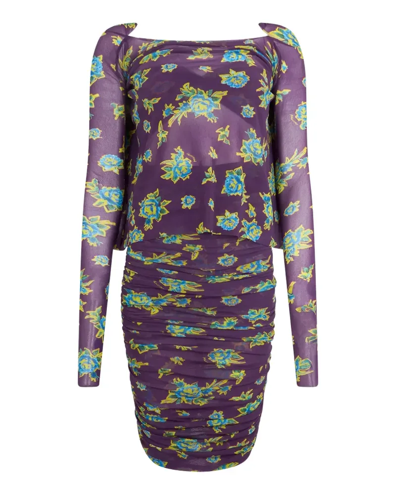 Philosophy Di Lorenzo Serafini floral-print ruched mini dress - Violett Violett