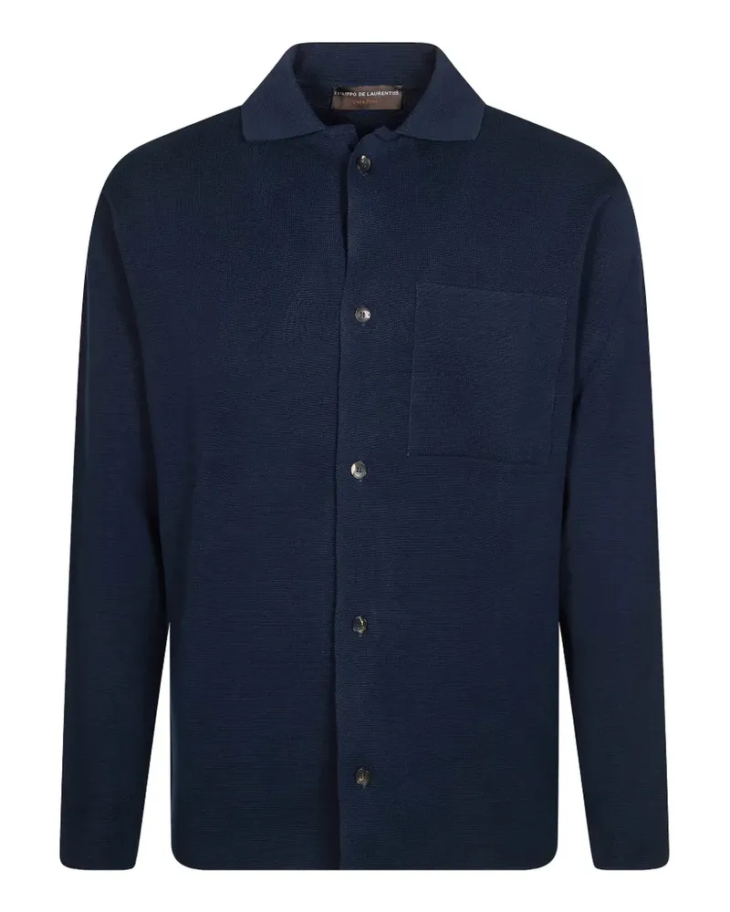 Filippo de Laurentiis Hemdjacke mit Tasche - Blau Blau