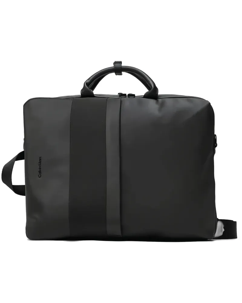 Calvin Klein logo-lettering laptop bag - Schwarz Schwarz