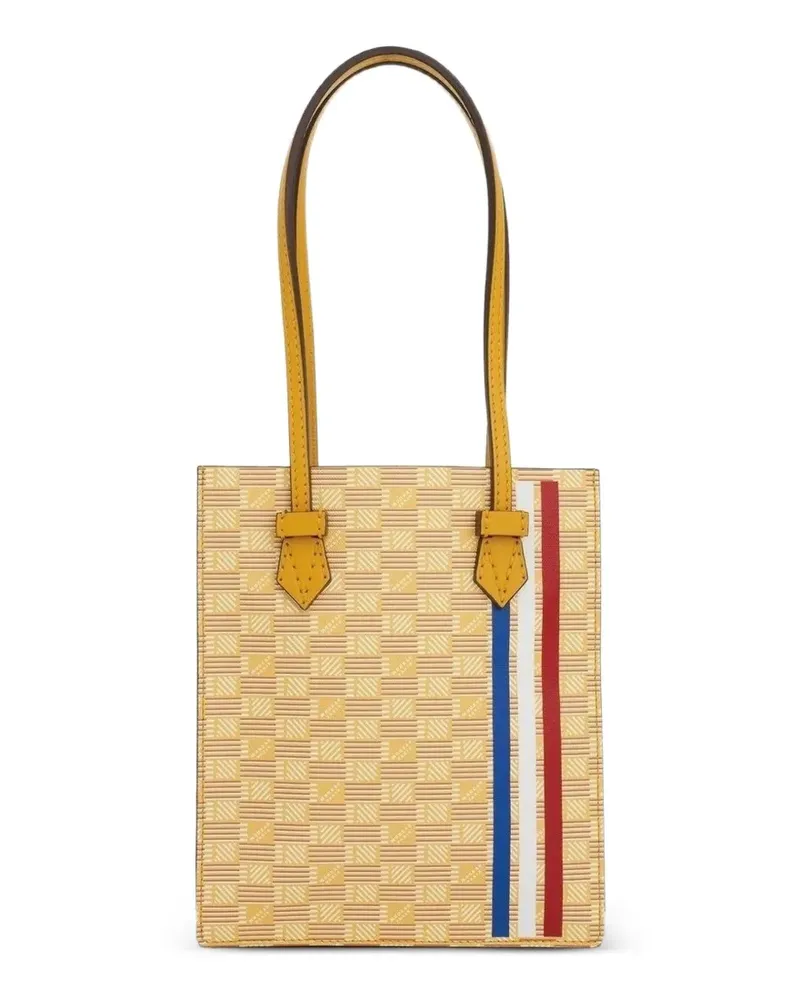 Moreau Paris Cannes Vertical monogram-pattern tote bag - Nude Nude
