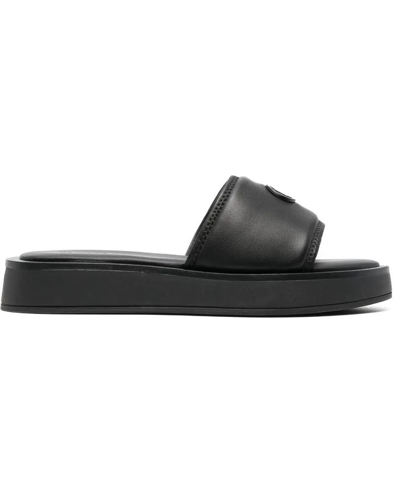 Calvin Klein Pantoletten mit Logo-Schild - Schwarz Schwarz