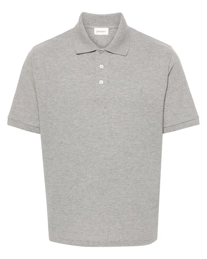 Saint Laurent Poloshirt aus Pikee - Grau Grau