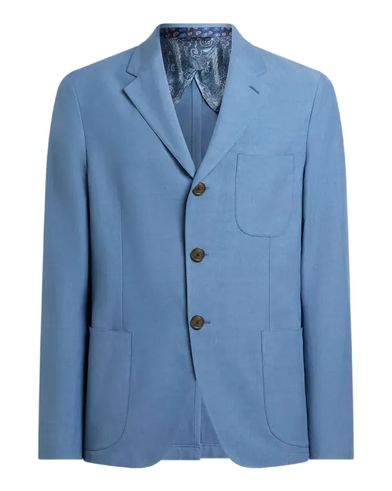 Etro single-breasted patch-pocket blazer - Blau Blau