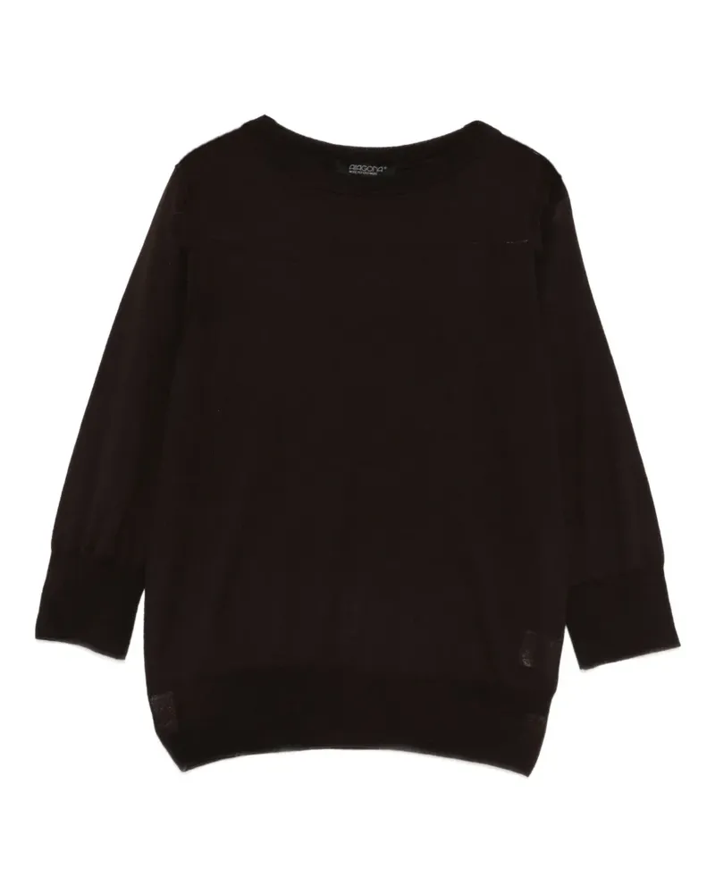 ARAGONA Fein gestrickter Pullover - Braun Braun