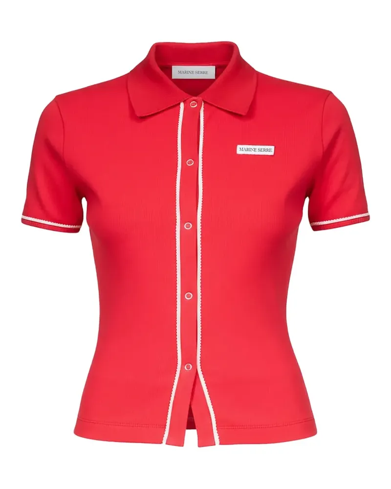 Marine Serre ribbed-trim shirt - Rot Rot