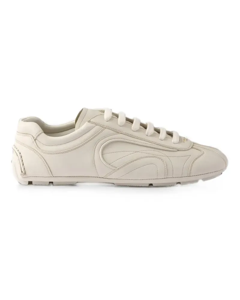Prada Montecarlo Re-Edition 2005 topstitched leather sneakers - Nude Nude