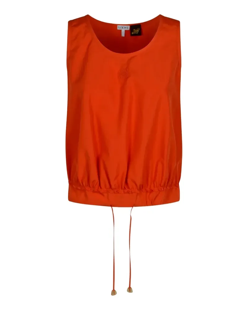 Loewe Bestickte Bluse mit Kordelzug - Orange Orange