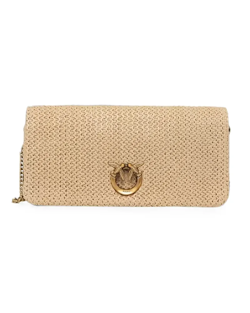 Pinko Love Bag Click woven clutch bag - Nude Nude