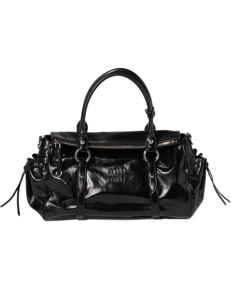 Miu Miu Shopper mit Logo-Prägung - Schwarz Schwarz