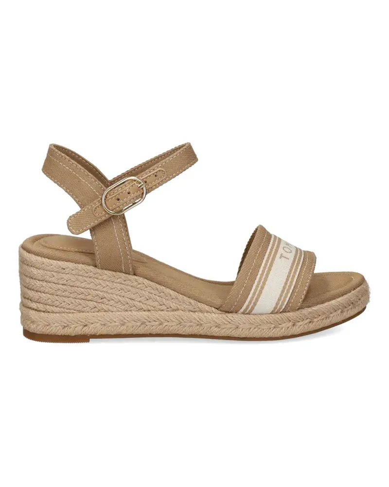 Tommy Hilfiger logo-strap wedge espadrilles - Nude Nude