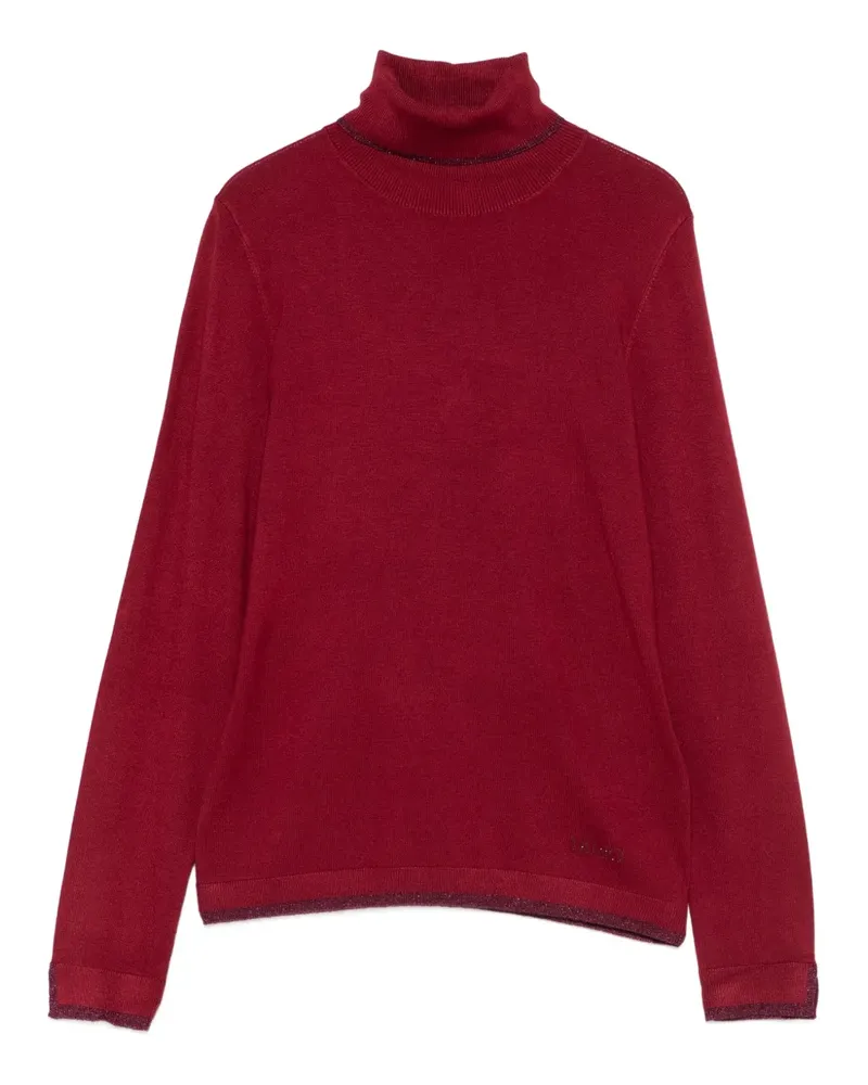 Liu Jo Rollkragenpullover mit Glitter-Detail - Rot Rot