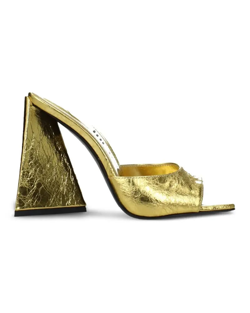 ATTICO metallic-finish sculptural-heel sandals - Gold Gold