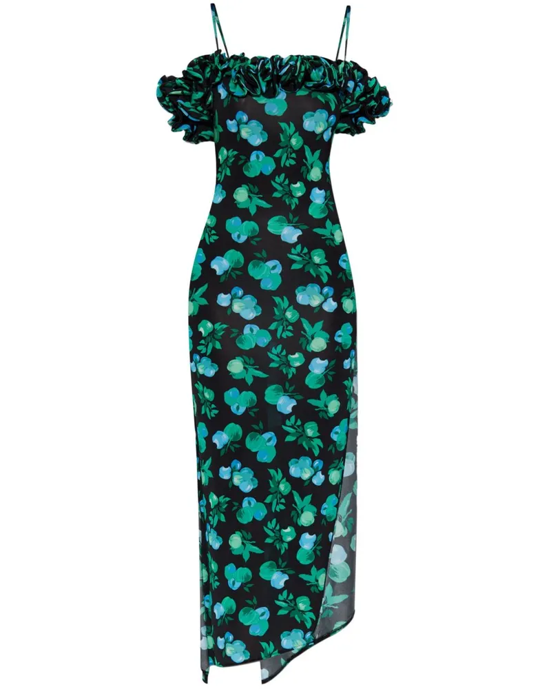 COPERNI Midikleid mit Rüschendetail - Schwarz Schwarz