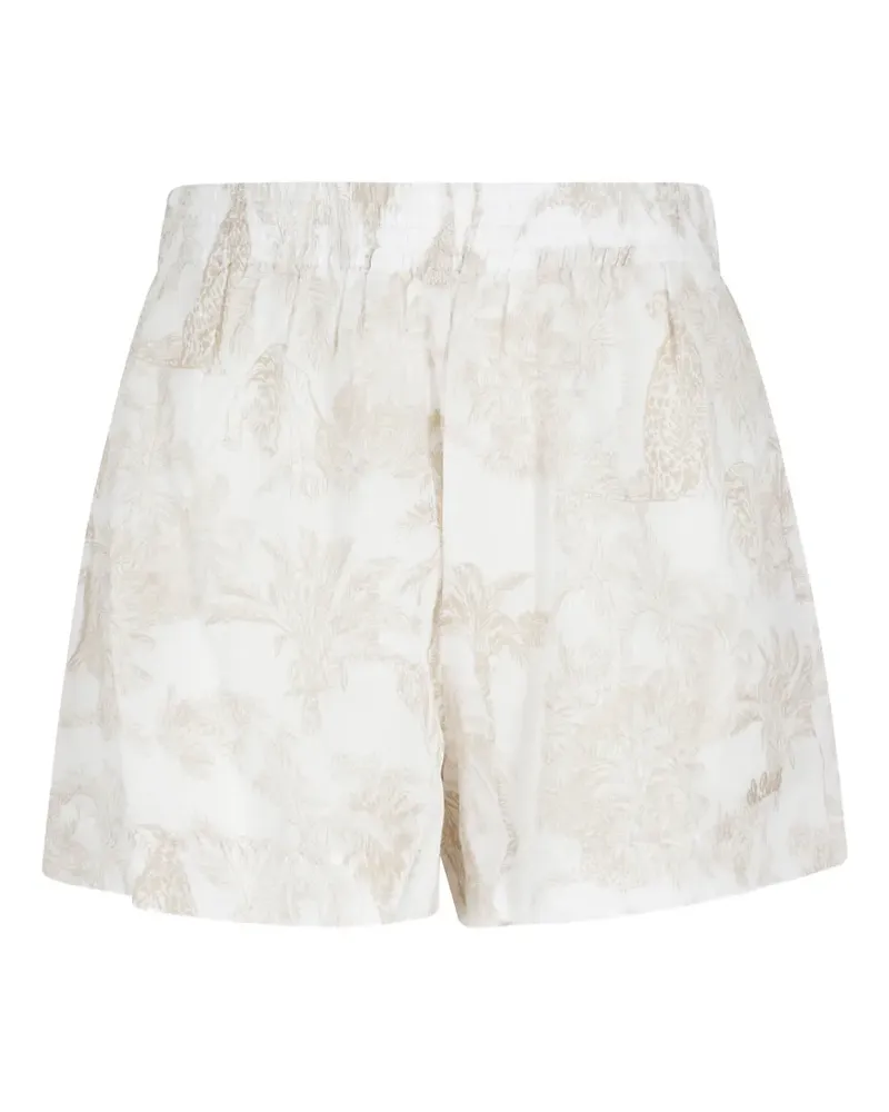 MC2 Saint Barth Meave jungle-print elasticated shorts - Weiß Weiß