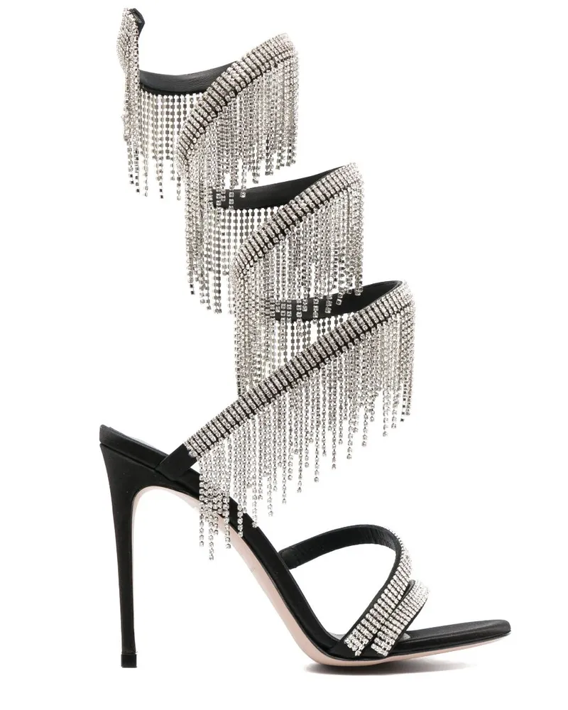 Le Silla Jewels Sandalen mit Pony 105mm - Schwarz Schwarz