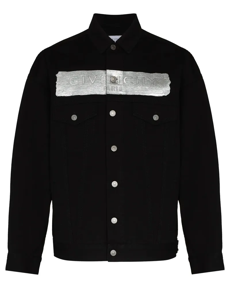 Givenchy Jeansjacke mit Logo-Print - Schwarz Schwarz