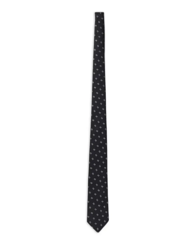 Emporio Armani Seidenkrawatte aus Logo-Jacquard - Blau Blau