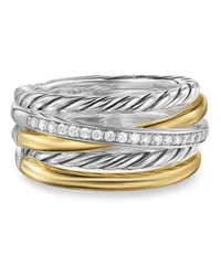 David Yurman 18kt Crossover Five Row Gelbgoldring Silber