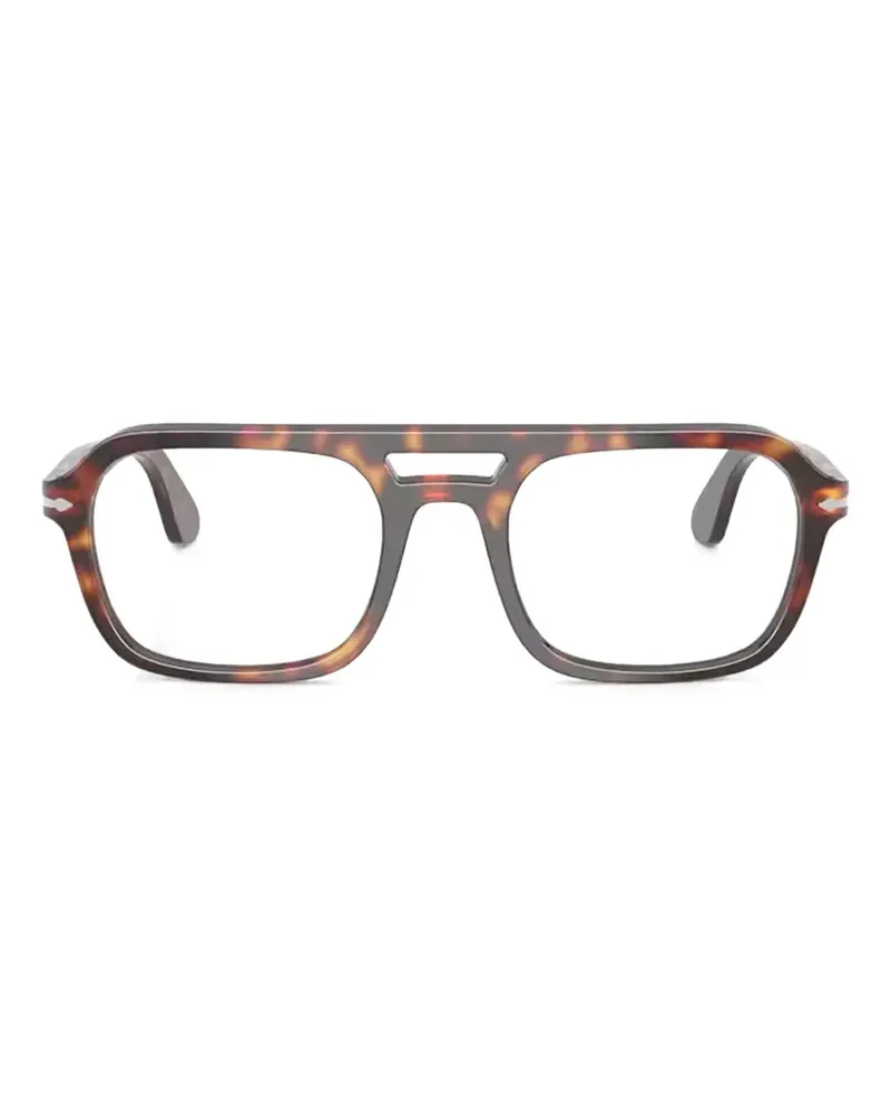 Persol Doppelsteg-Sonnenbrille in Schildpattoptik - Braun Braun