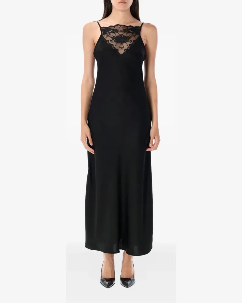 By Malene Birger Libbie Maxikleid mit Spitzeneinsatz - Schwarz Schwarz