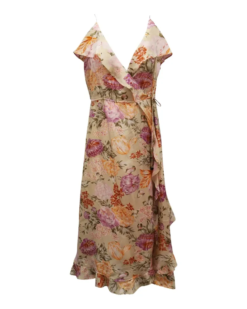 Zimmermann wrap floral-print maxi dress - Nude Nude