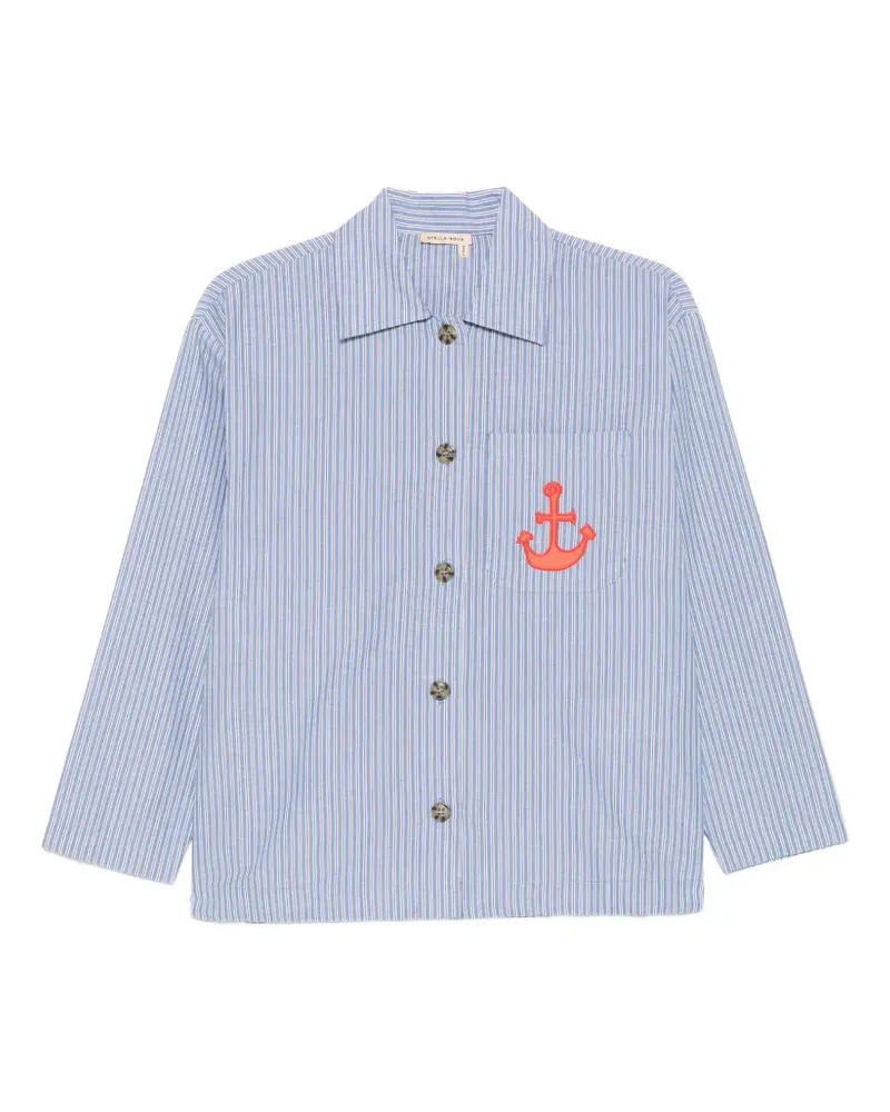 Stella Nova anchor-patch striped-pattern shirt - Blau Blau