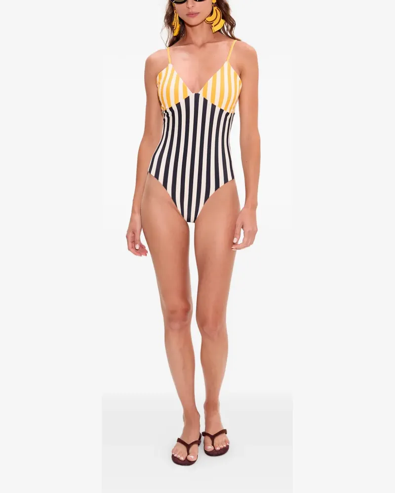 Simon Miller Behati striped swimsuit - Schwarz Schwarz