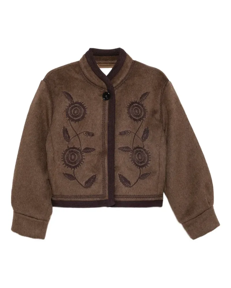 Antik Batik Willow embroidered cropped jacket - Braun Braun