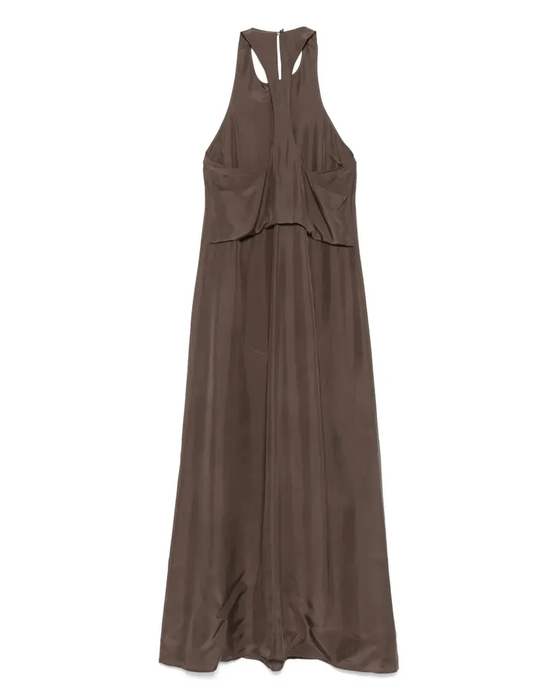 ALYSI Midikleid aus Seide - Braun Braun