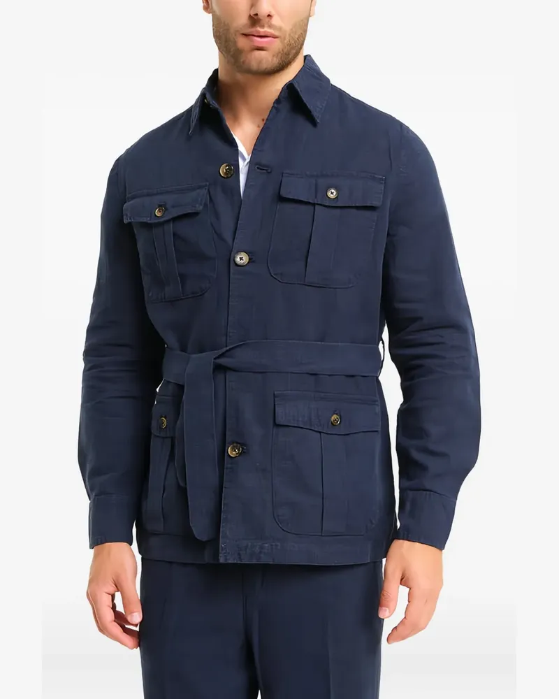 PENINSULA Hemdjacke aus Leinen/Flachsgemisch - Blau Blau