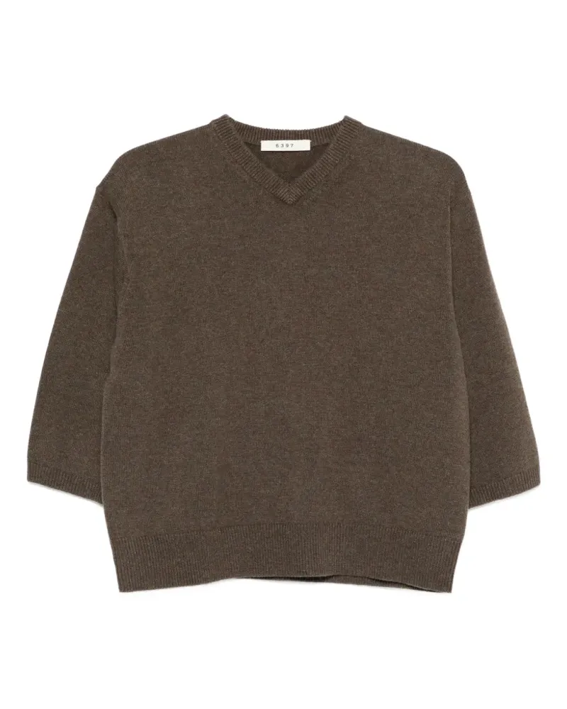 6397 V-neck short-sleeve sweater - Braun Braun