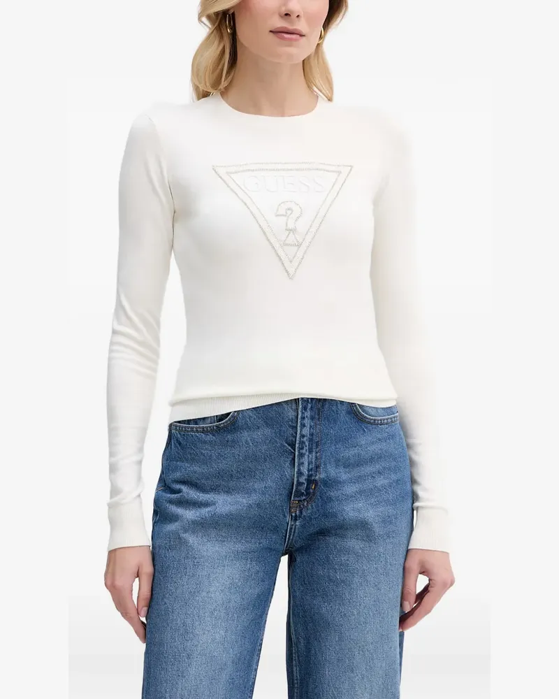 Guess logo-embellished long-sleeve sweater - Weiß Weiß